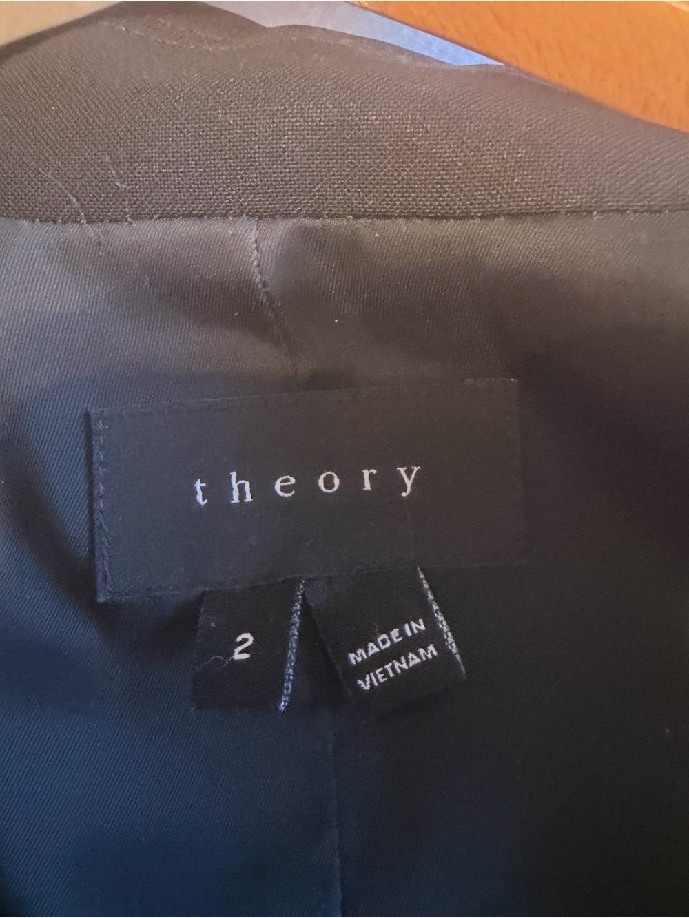 Theory Black One-Button Tailored Blazer - Picture 3 of 3